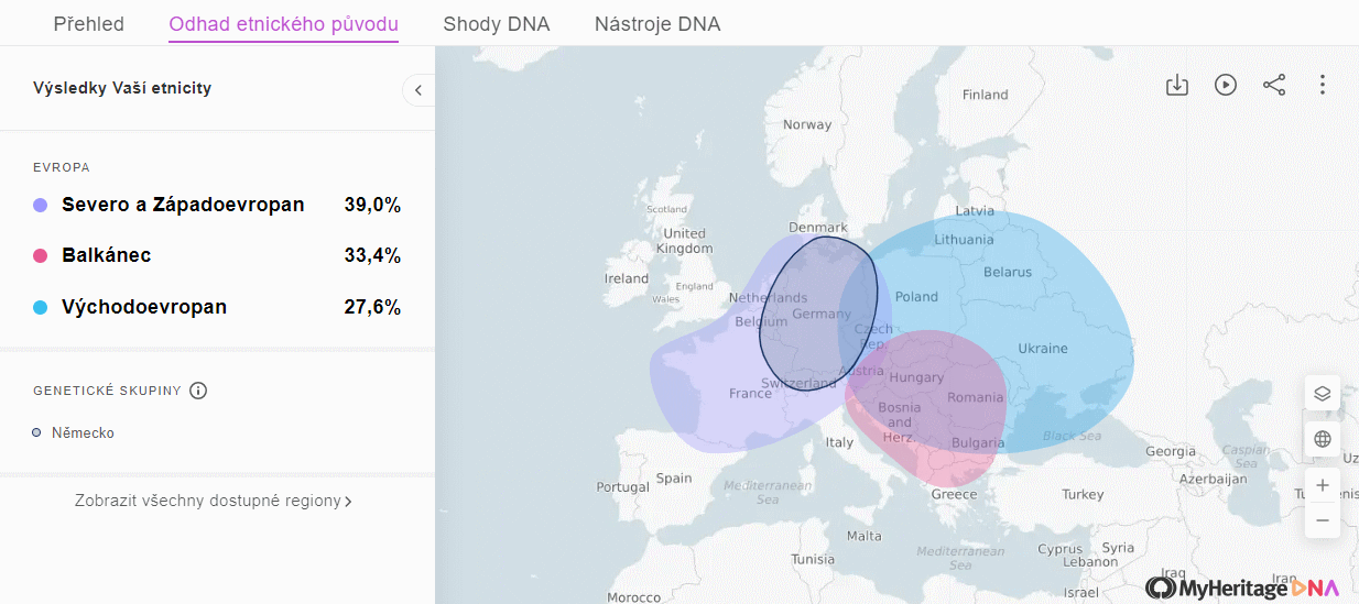 MyHeritage DNA - puvod
