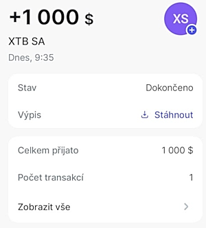 Převod USD z XTB na Revolut